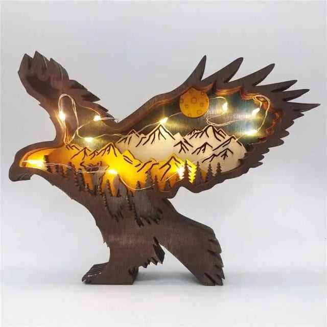 Wooden Hollowed Small Eagle LED Light To God be The Glory Creations Eagle with Light