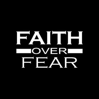FAITH OVER FEAR VINYL DECAL CHRISTIAN GOD JESUS CAR STICKER To God be The Glory Creations Silver